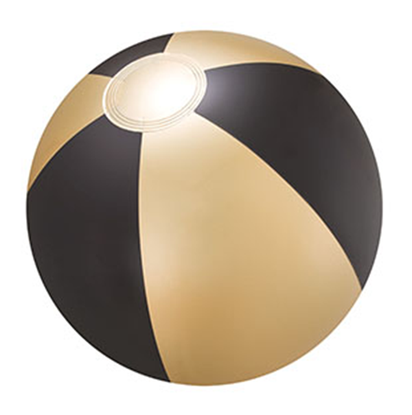 AB-2276 16"Inflatable Black and Gold Beach Ball