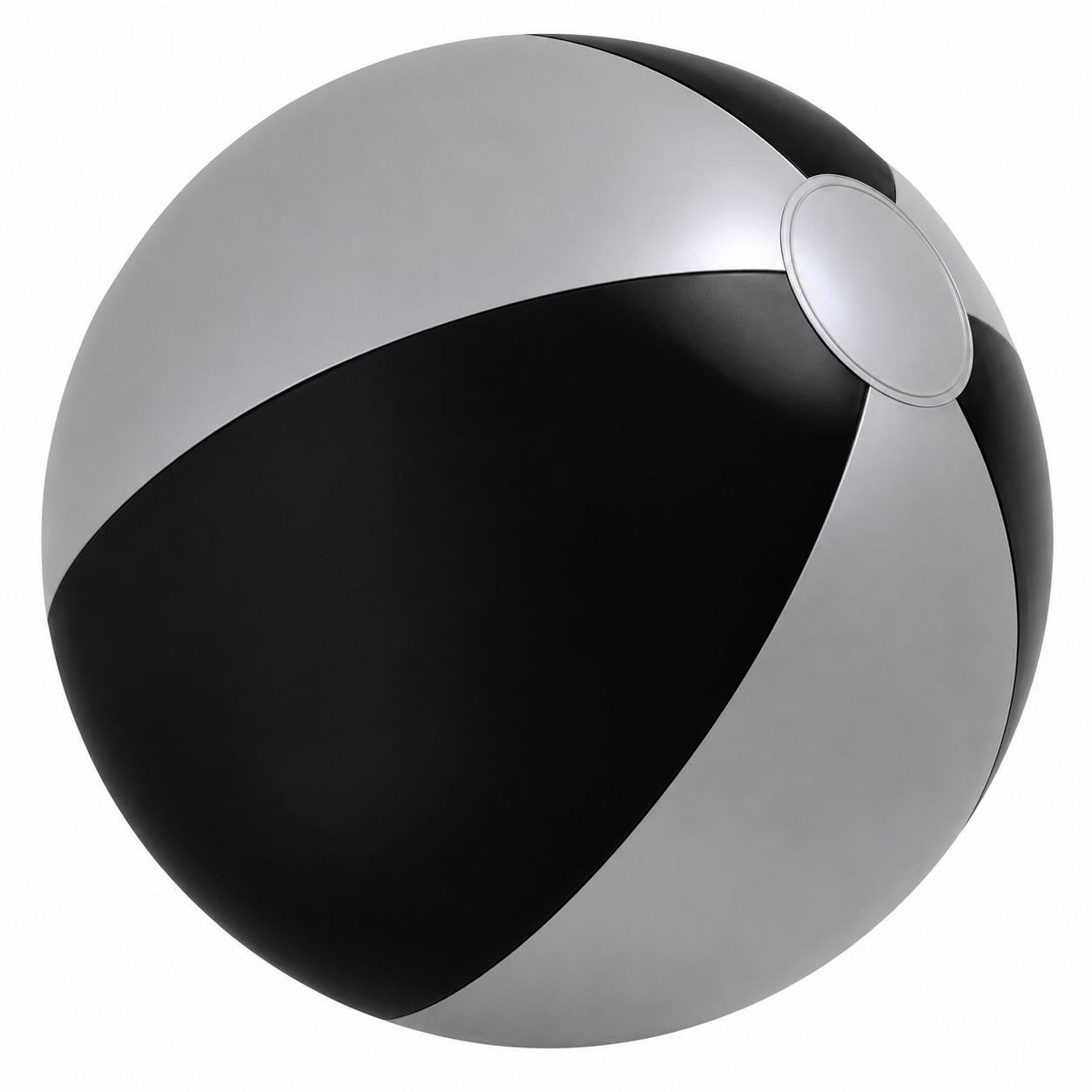  AB-1003BS 16" Inflatable Black and Silver Beach Ball