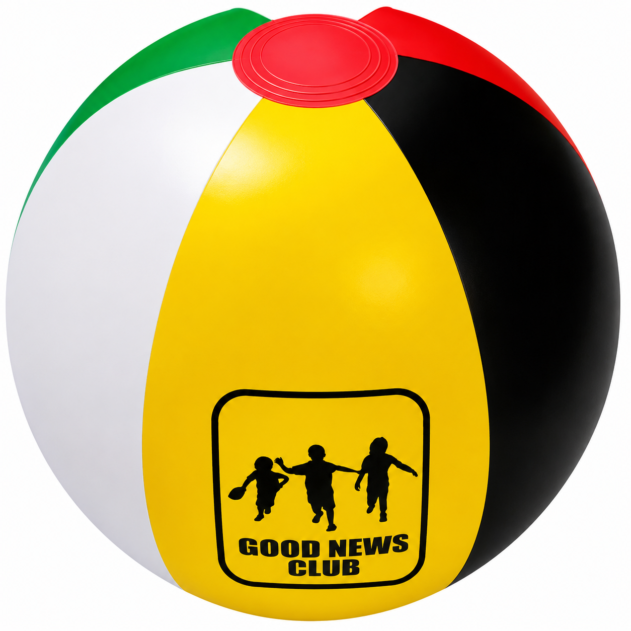 AB-2265 16" Inflatable Red, Green, Yellow, Black and White Beach Ball