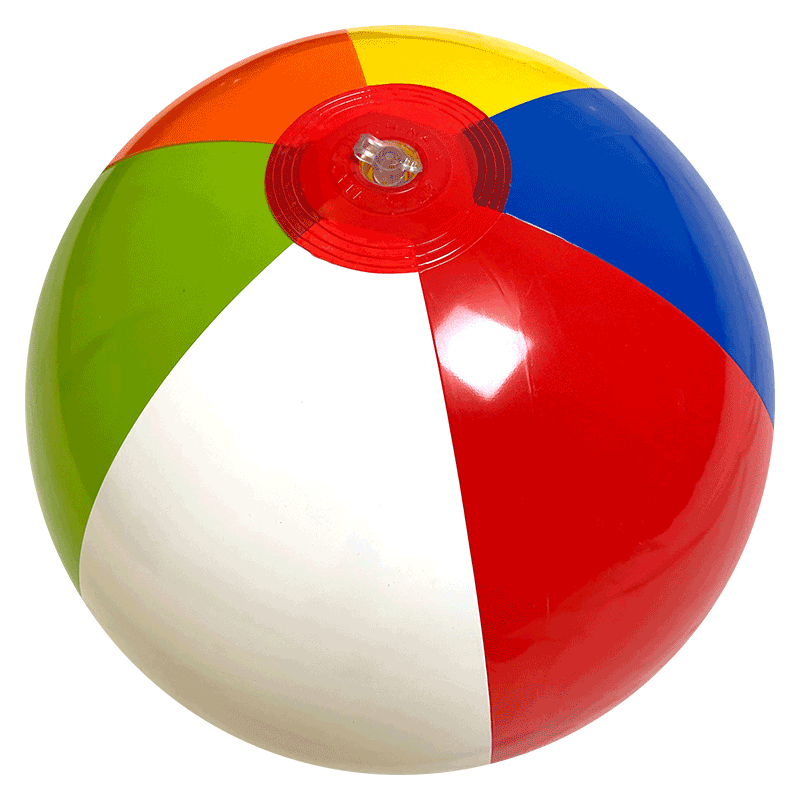 AB-1013 16" Inflatable Blue, Red, Yellow, Green, Orange and White Beach Ball