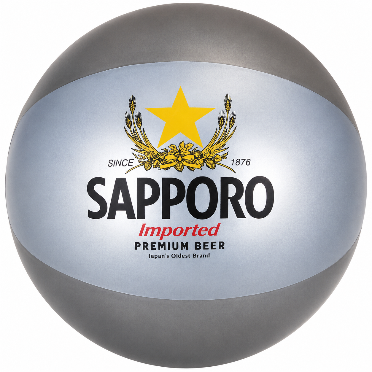  AB-2106 16" Inflatable Two Tone Silver Beach ball