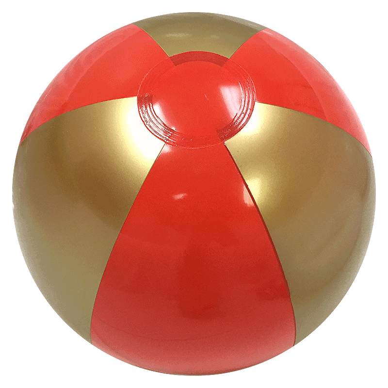 AB-2279 16” Inflatable Red and Gold Beach Ball