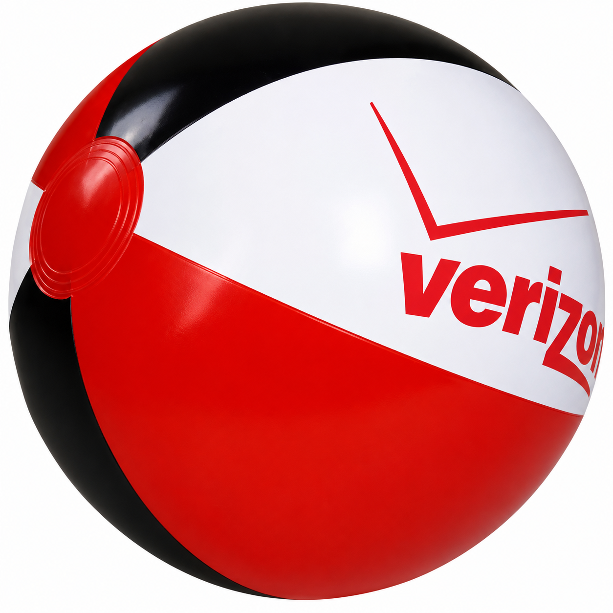 AB-2101 16" Inflatable Red, Black and White Beach ball