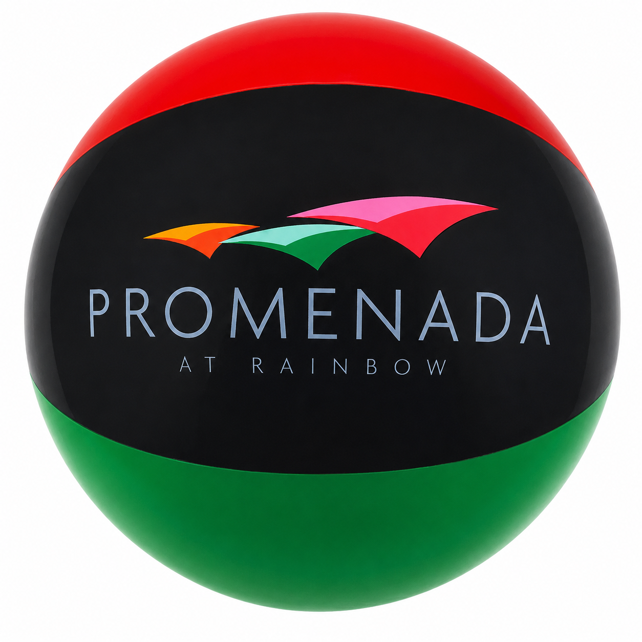 AB-2116 16" Inflatable Burnt Red, Black and Green Beach Ball
