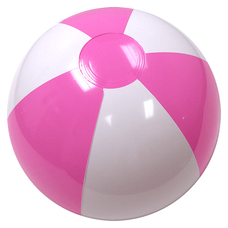AB-1003PKW 16" Inflatable Pink and White Beach Ball