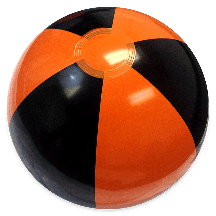 AB-1003OB 16" Inflatable Orange and Black Beach Ball
