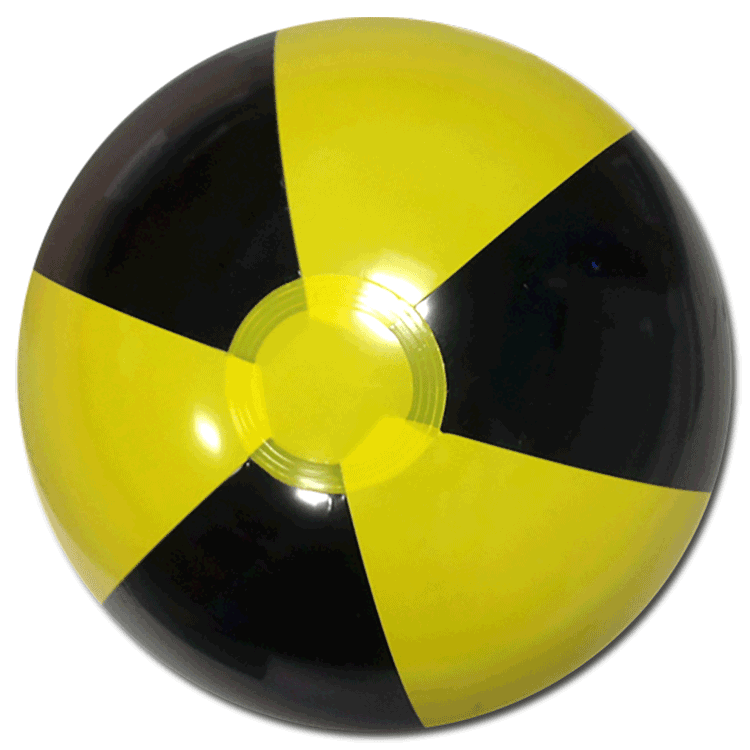 AB-2257 16" Inflatable Yellow and Black Beach Ball