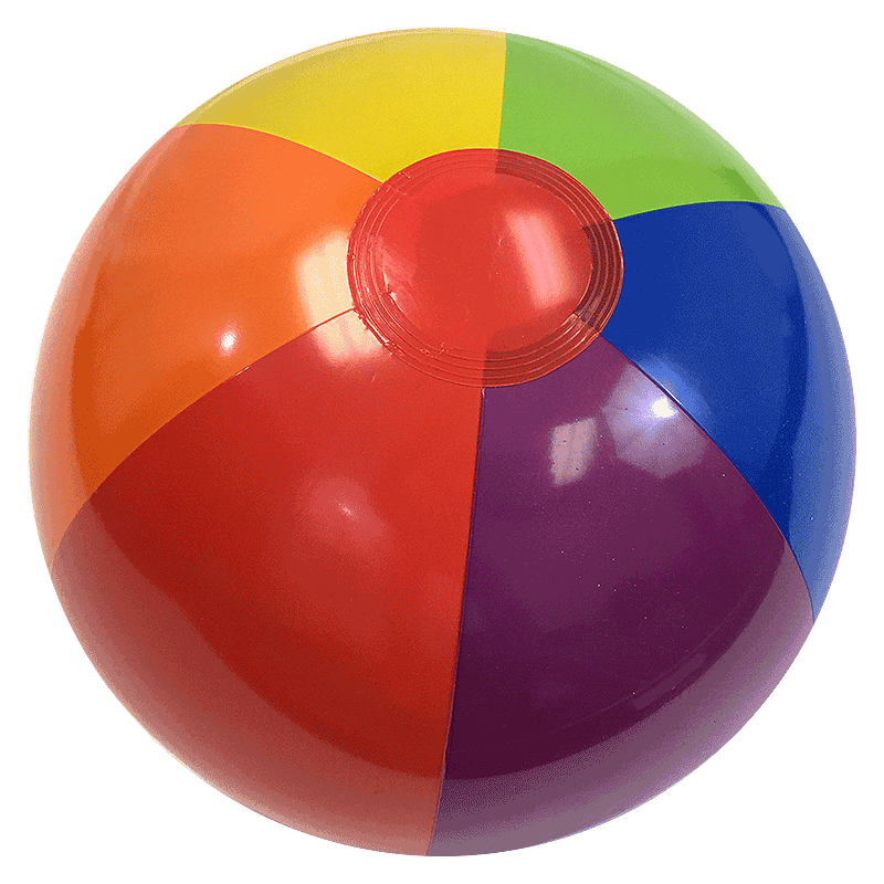 AB-2246 16" Inflatable Solid Rainbow Beach Ball