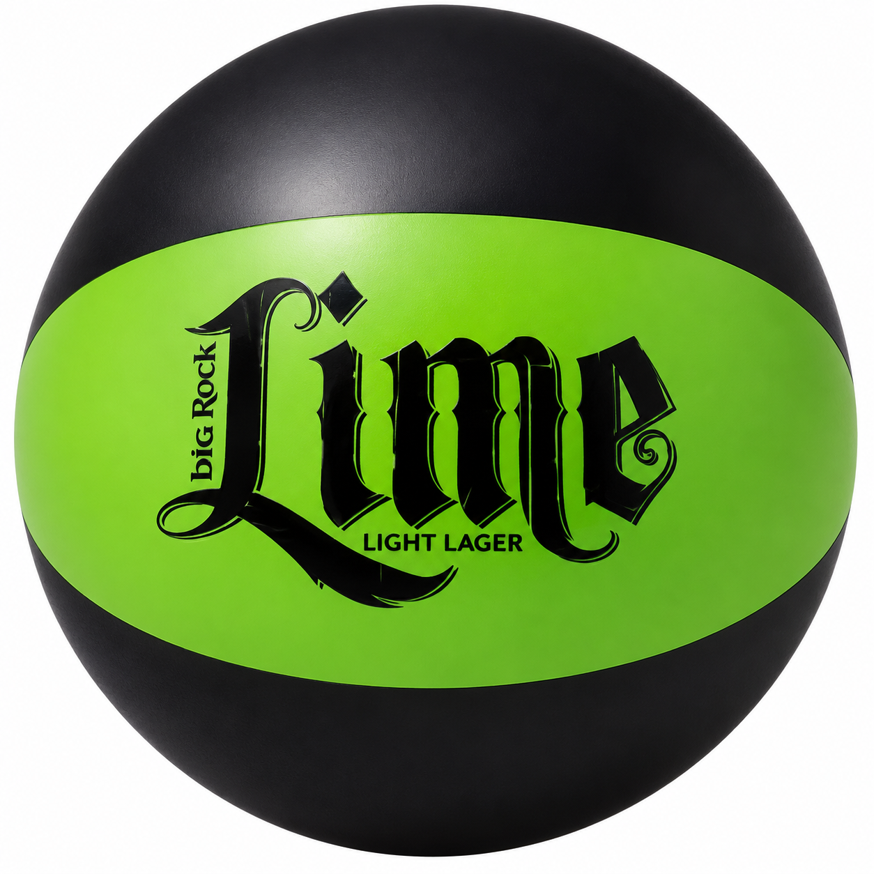 AB-2256 16" Inflatable Lime Green and Black Beach Ball