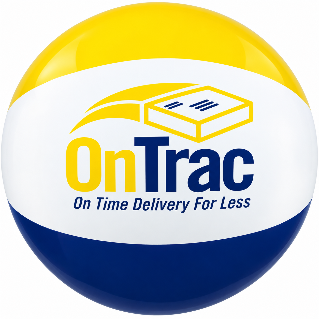 AB-2264 16" Inflatable Yellow, Navy Blue and White Beach Ball