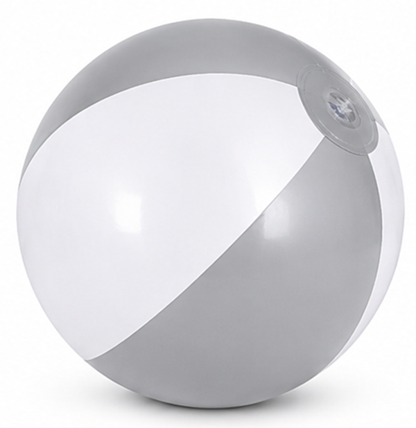 AB-2294  16” Inflatable Silver and White Beach Ball  