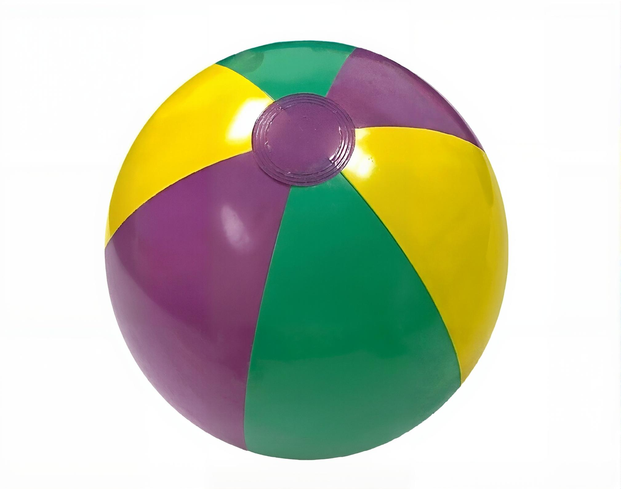 AB-1003MG 16”Inflatable Mardi Gras Beach Ball