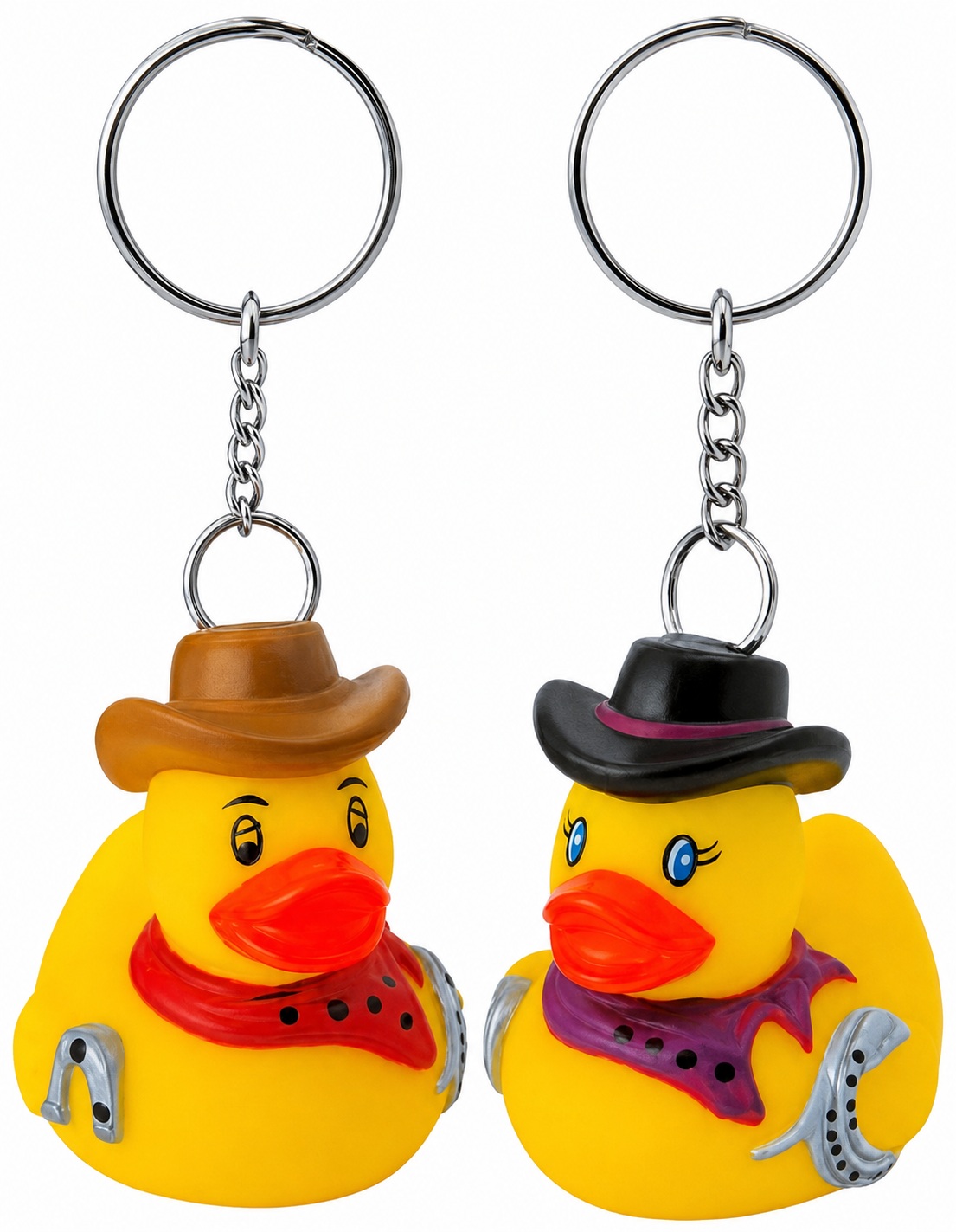AD-1001K  Rubber Rodeo Duck Key Chain ©