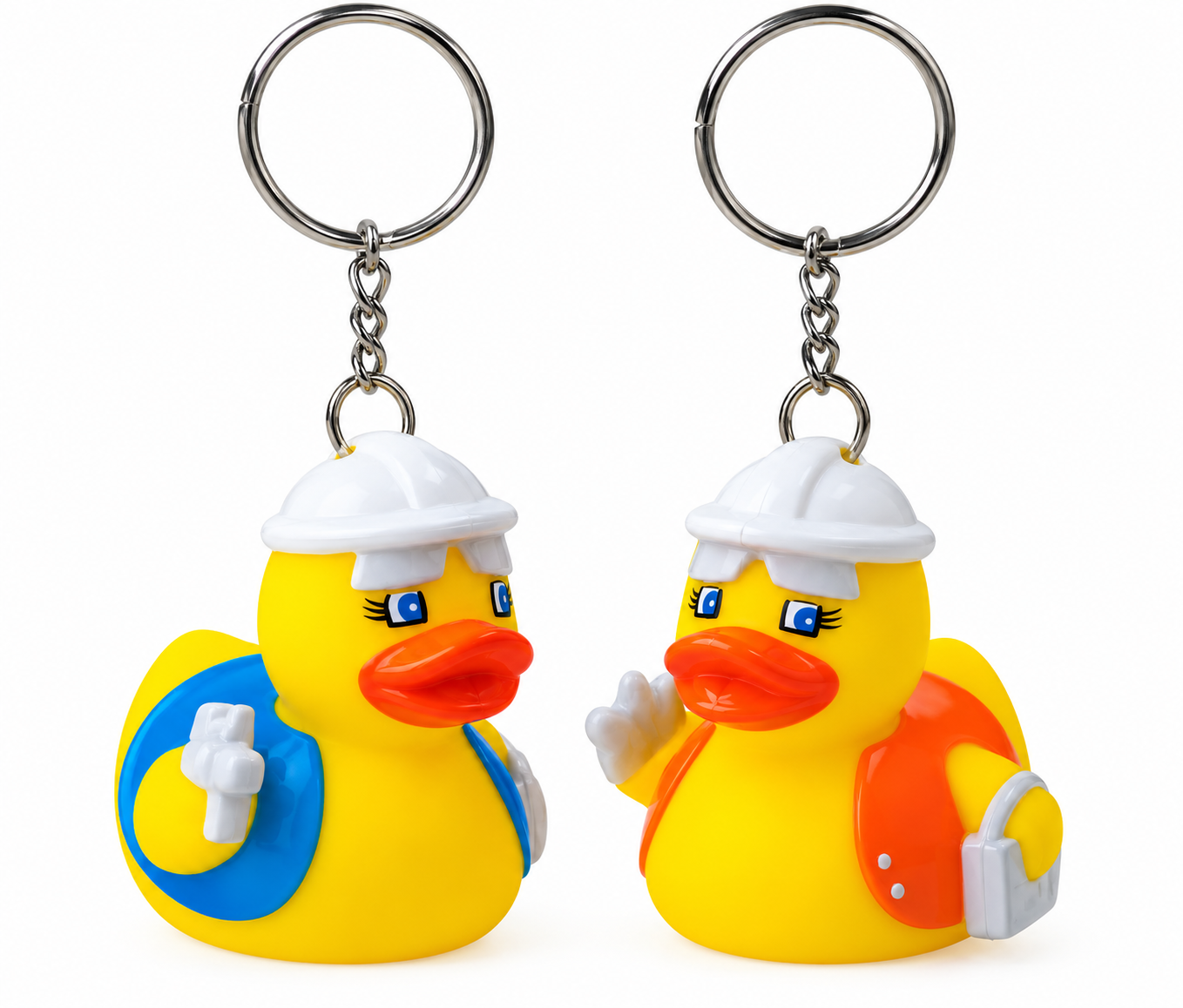 AD-1007K  Rubber Safety Construction Duck Key Chain ©